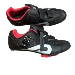 Peloton Bike Cycling Shoes Black Red With Cleats Size Mens multiple sizes unisex